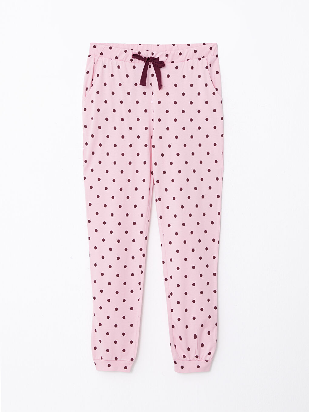 Elastic Waist Polka Dot Viscose Women's Pajama Bottoms-5