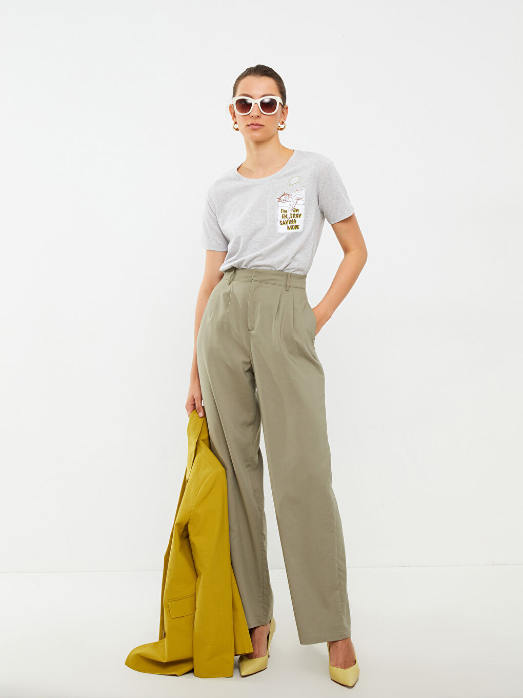 Crew Neck Printed Short Sleeve Women's T-Shirt-2