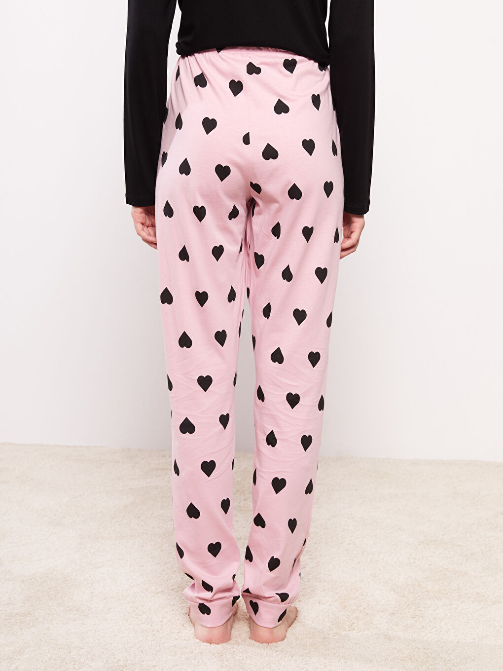 Elastic Waist Patterned Cotton Women's Pajama Bottoms-4