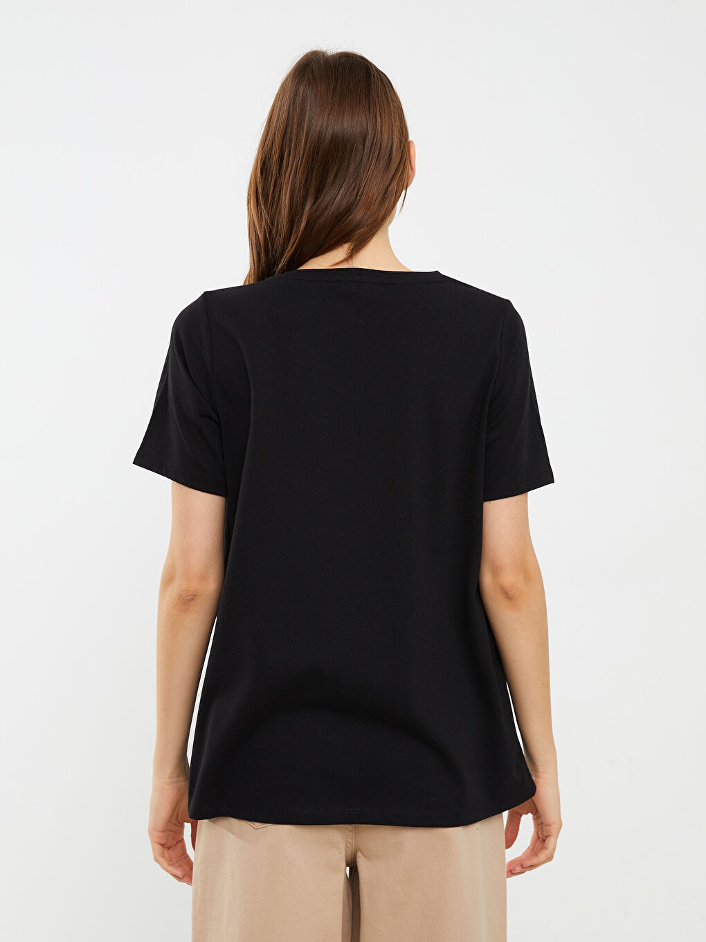 Crew Neck Printed Short Sleeve Women's T-Shirt-3