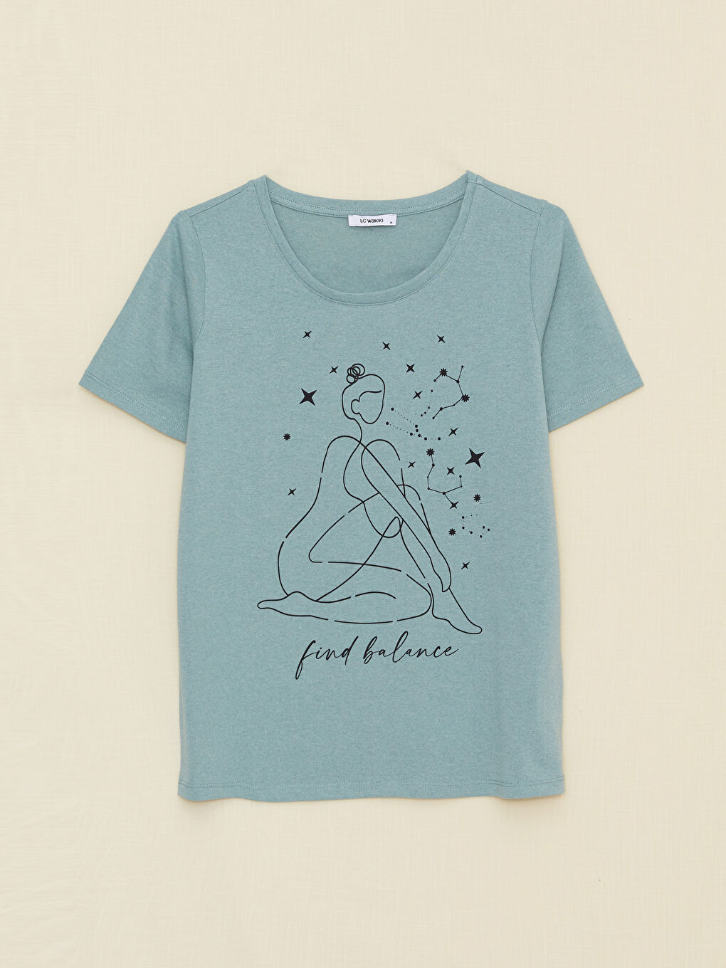 Crew Neck Printed Short Sleeve Women's T-Shirt-6