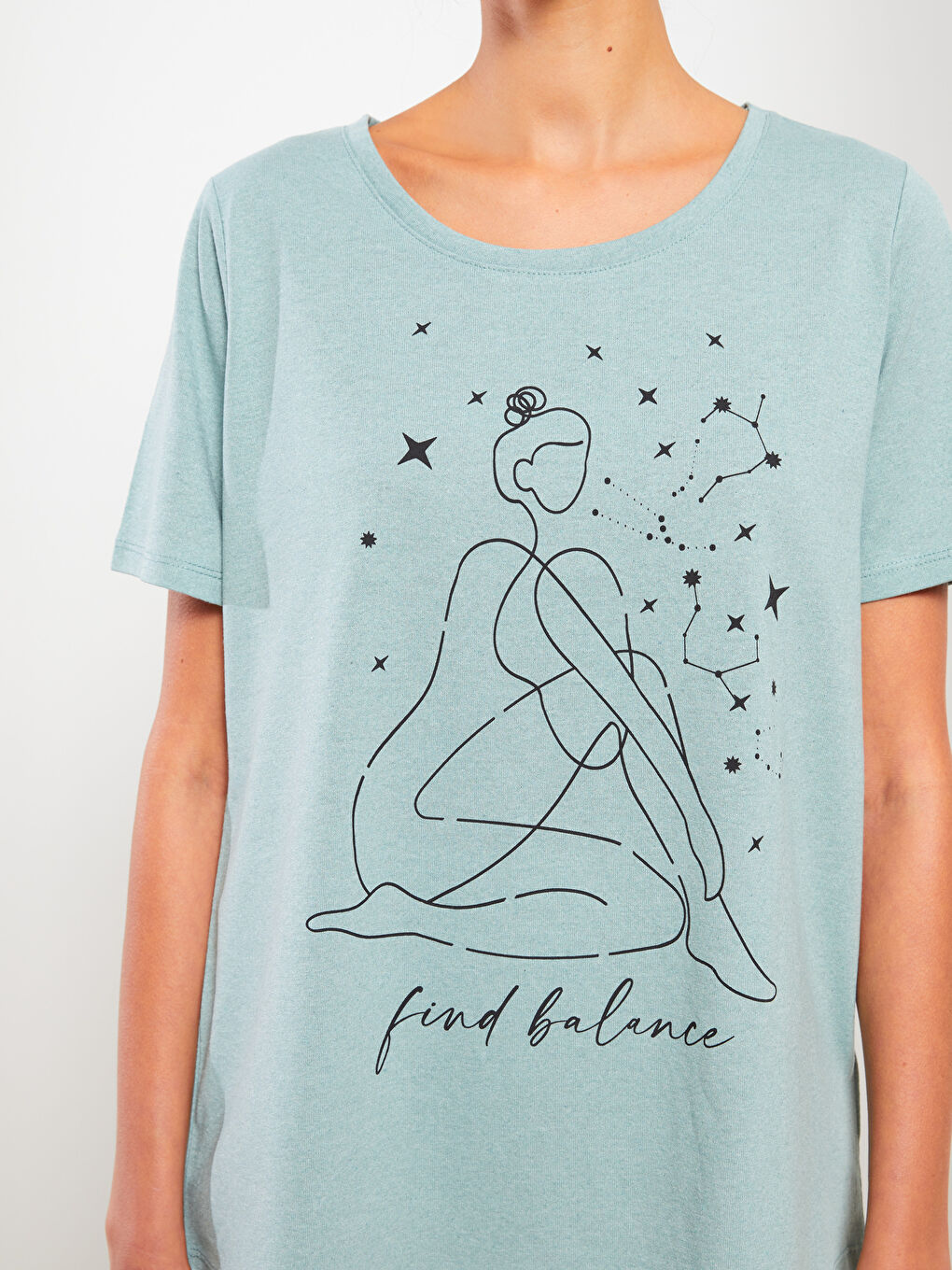 Crew Neck Printed Short Sleeve Women's T-Shirt-4