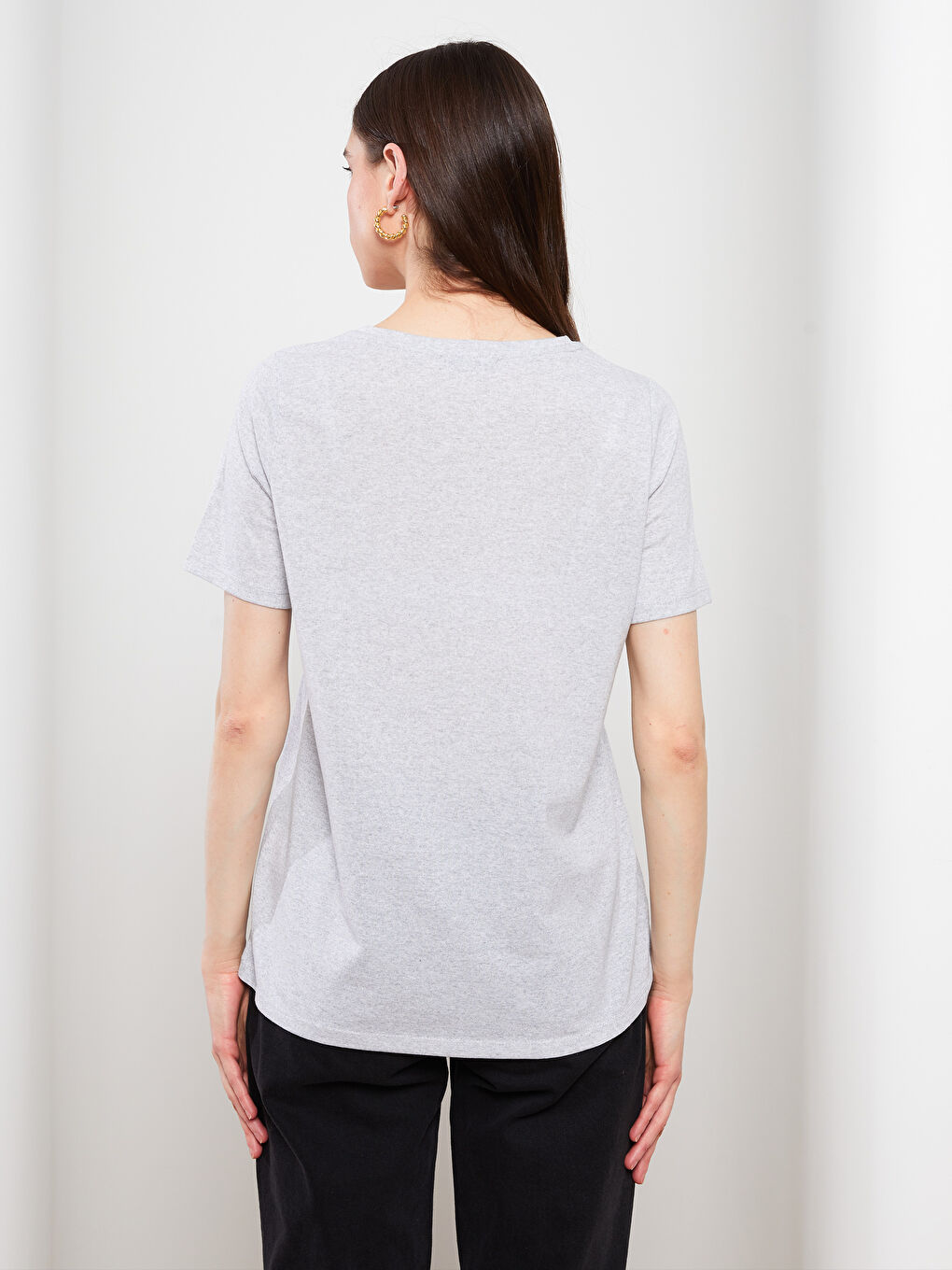 Crew Neck Printed Short Sleeve Women's T-Shirt-4