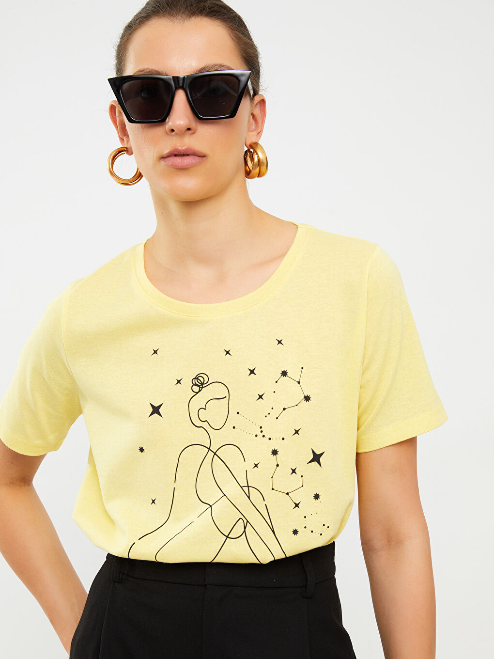 Crew Neck Printed Short Sleeve Women's T-Shirt-3