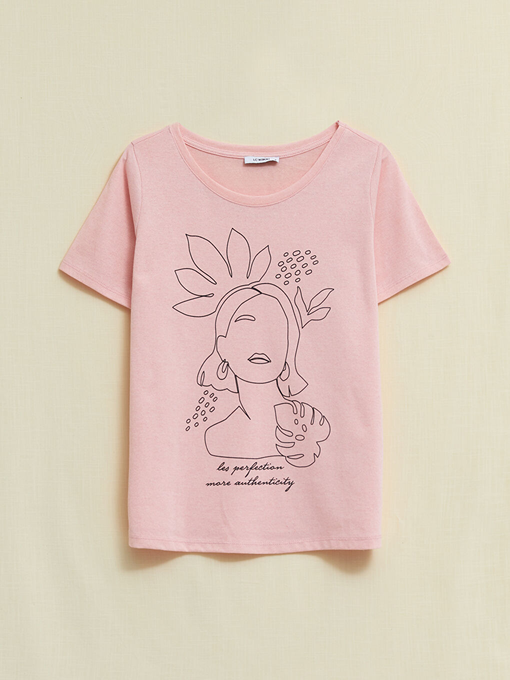 Crew Neck Printed Short Sleeve Women's T-Shirt-5