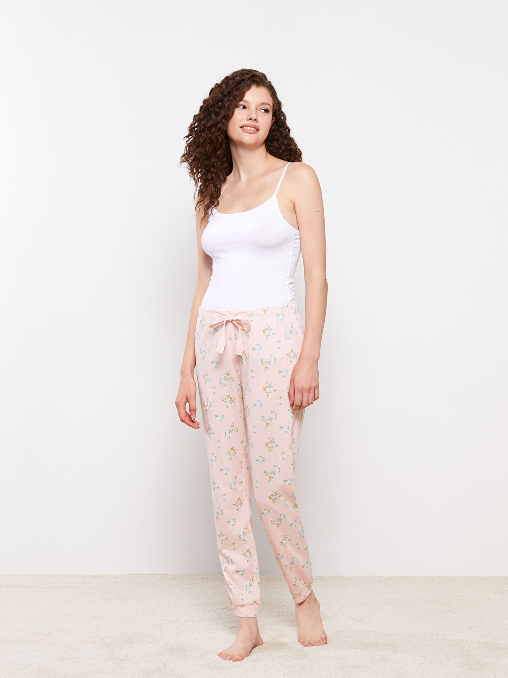 LCW DREAM Elastic Waist Patterned Cotton Women's Pajama