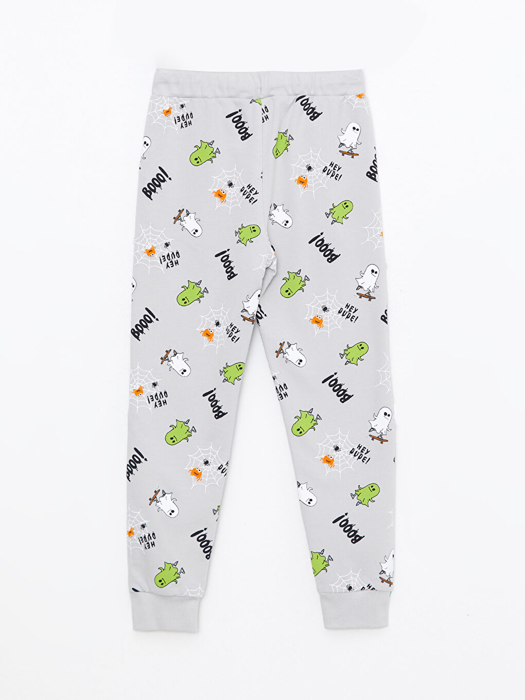 Gri Beli Lastikli Baskılı Erkek Çocuk Jogger Eşofman Altı-1