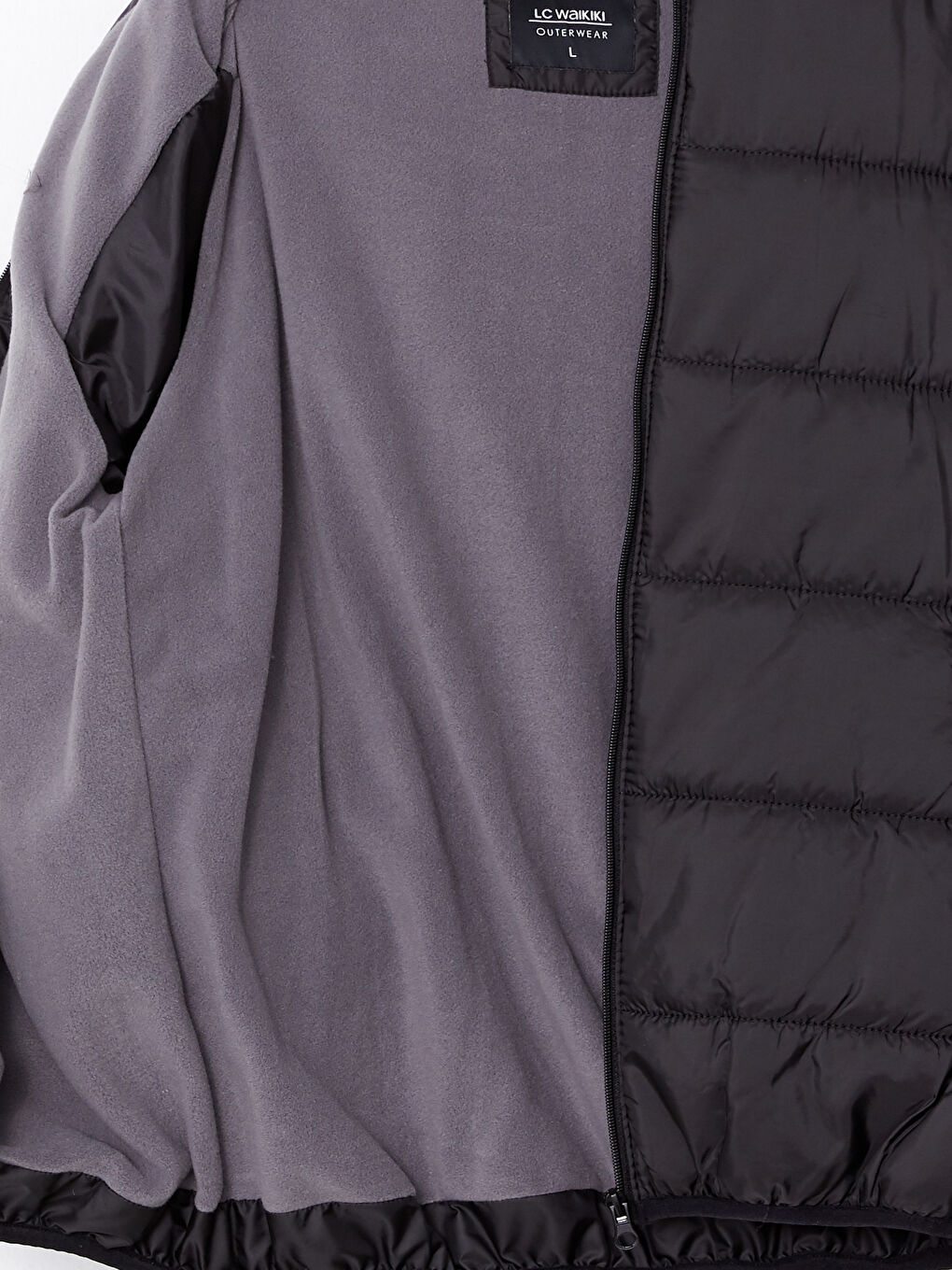 Siyah Standart Kalıp Kapüşonlu Erkek Şişme Mont-8