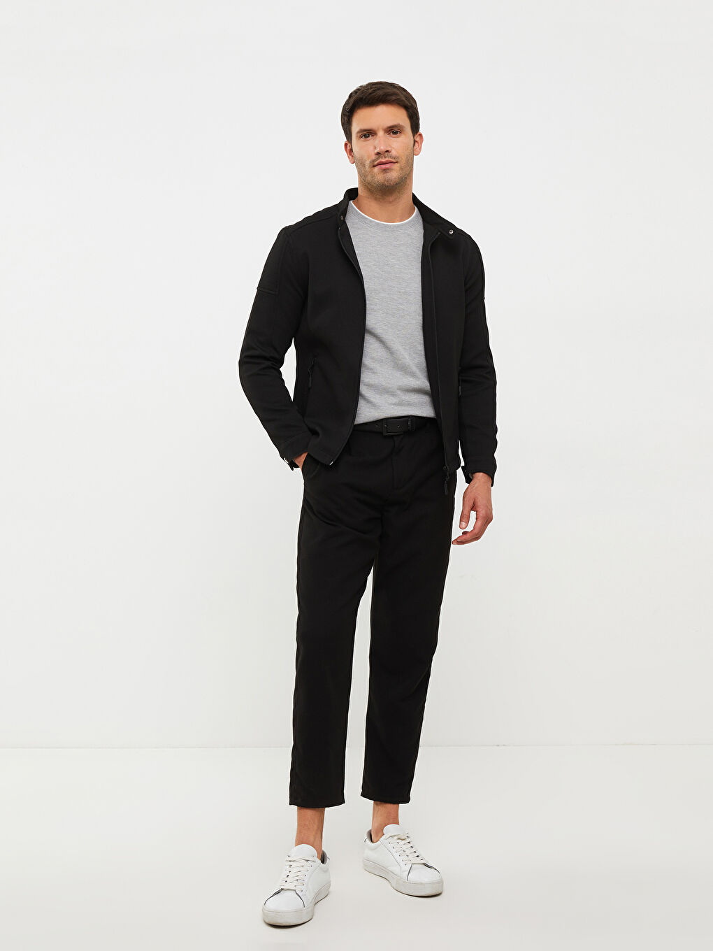 Standard Fit Biker Neck Men's Coat