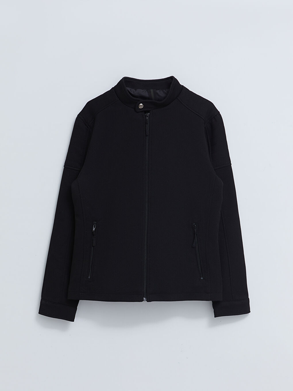 Standard Fit Biker Neck Men's Coat-5