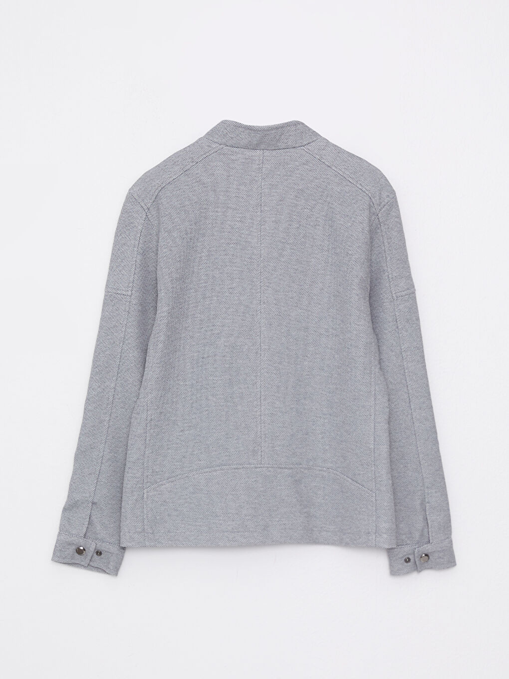 Gri Standart Kalıp Biker Yaka Erkek Mont-8