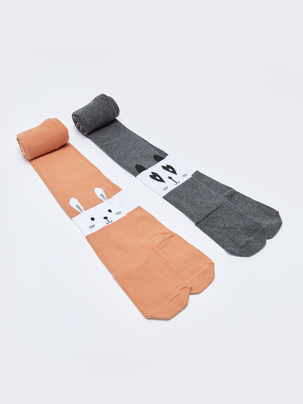 Kahverengi Desenli Kız Çocuk Külotlu Çorap 2'li