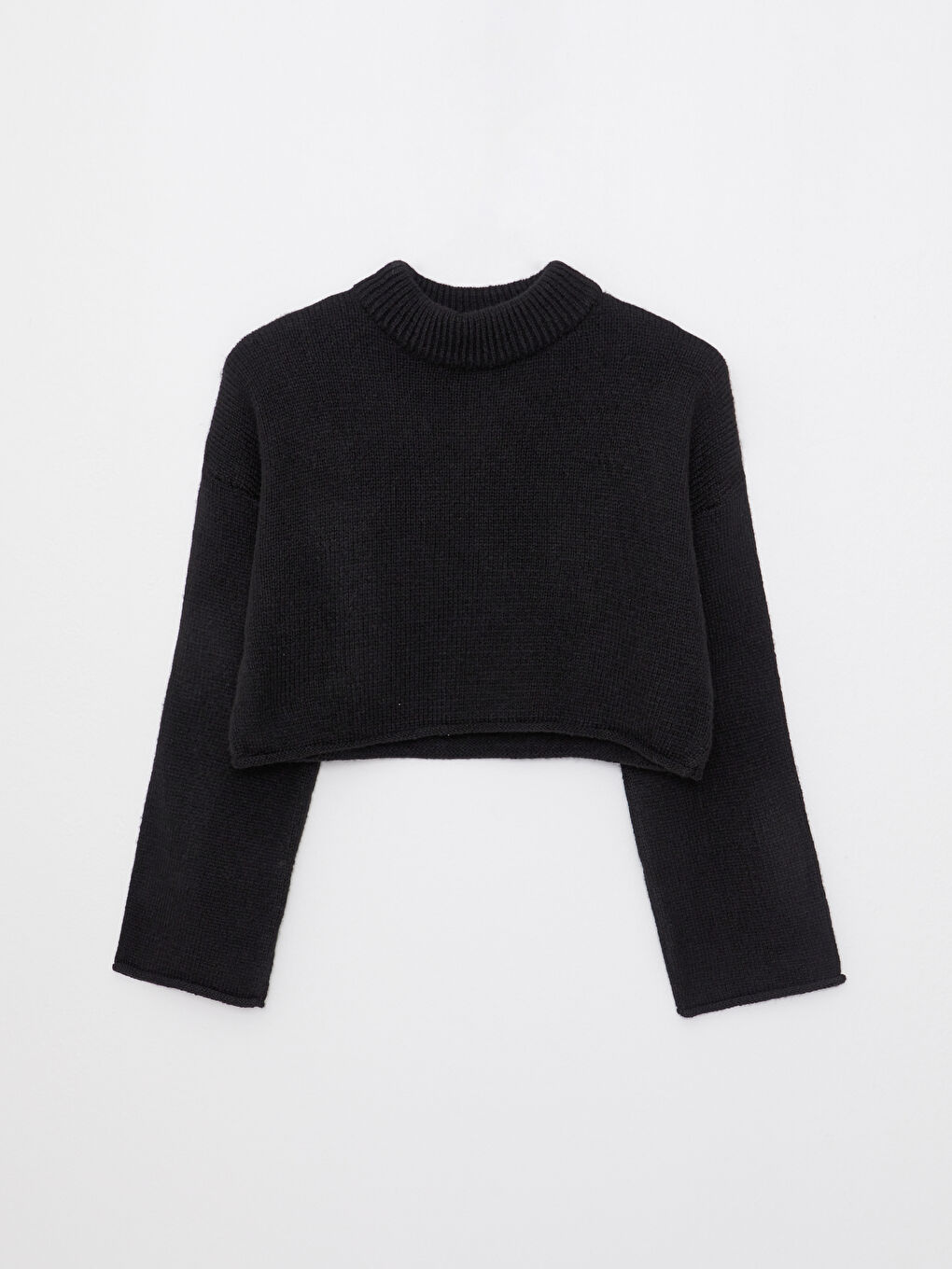 Siyah Yarım Balıkçı Yaka Kadın Triko Kazak-4