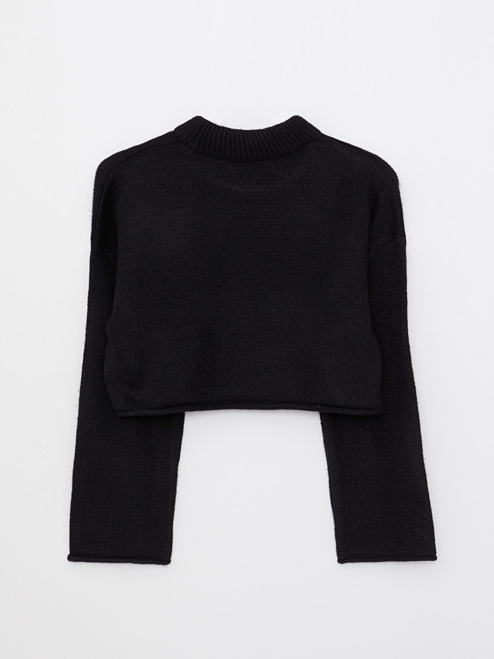 Siyah Yarım Balıkçı Yaka Kadın Triko Kazak-5