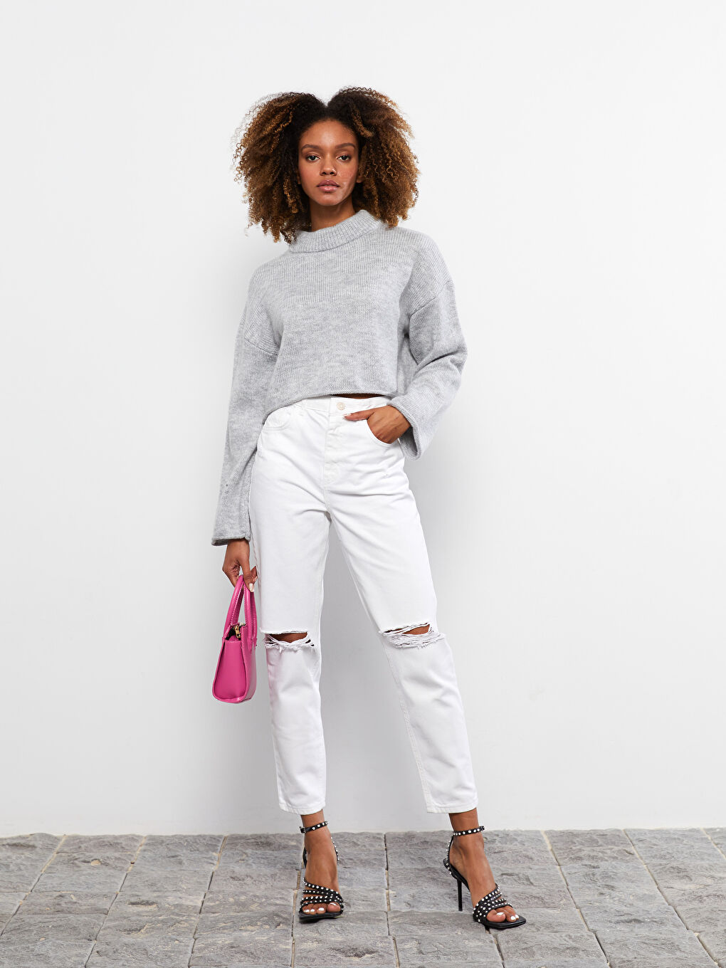 Half Turtleneck Women's Knitwear Sweater -W26505Z8-LAL