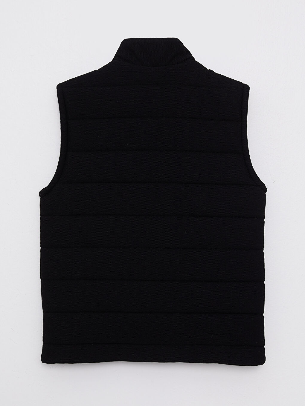 Siyah Standart Kalıp Dik Yaka Erkek Yelek-7