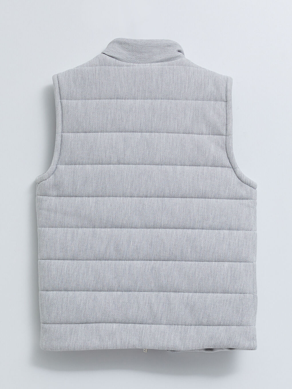 Gri Standart Kalıp Dik Yaka Erkek Yelek-7
