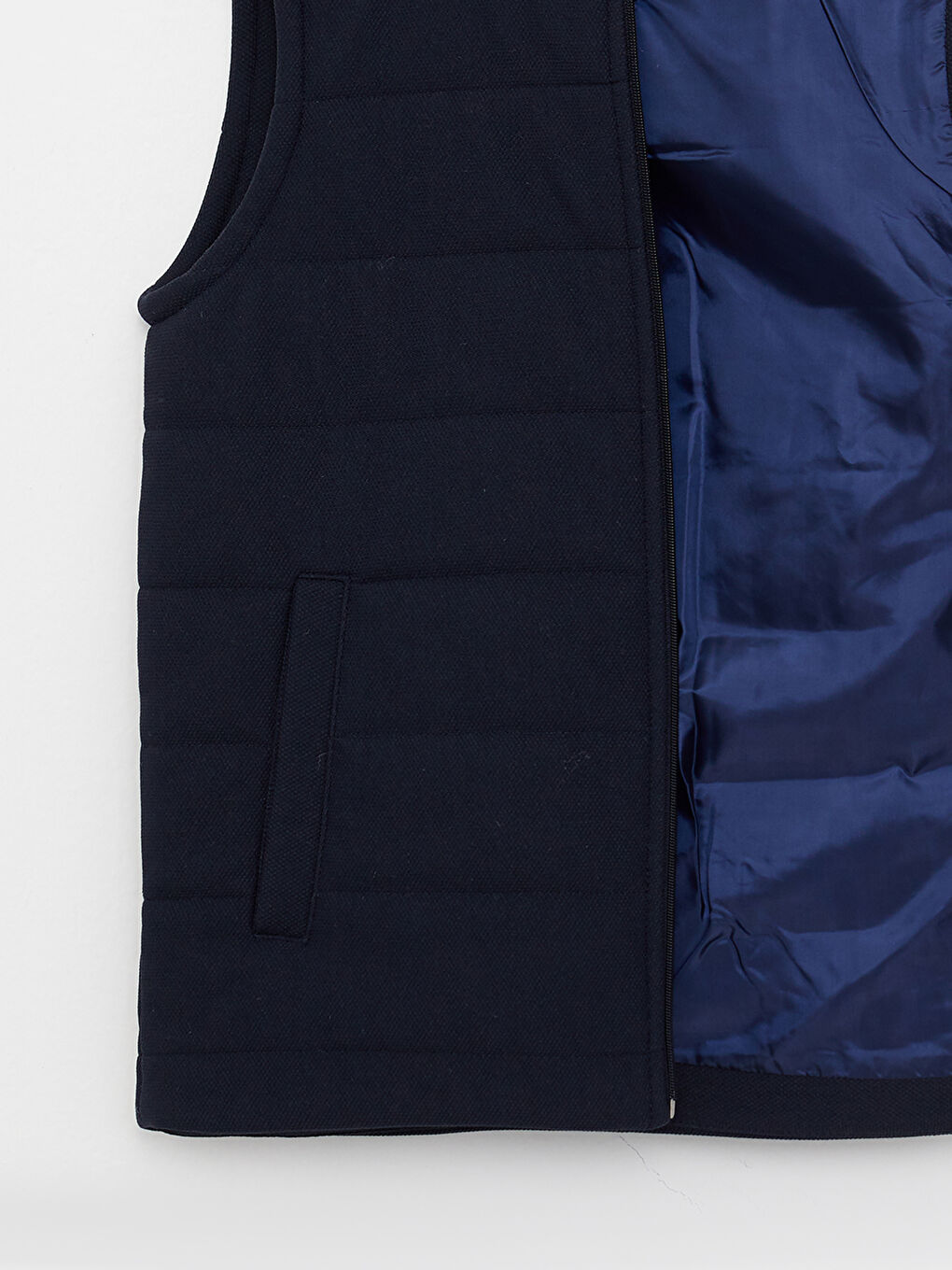 Lacivert Standart Kalıp Dik Yaka Erkek Yelek-8