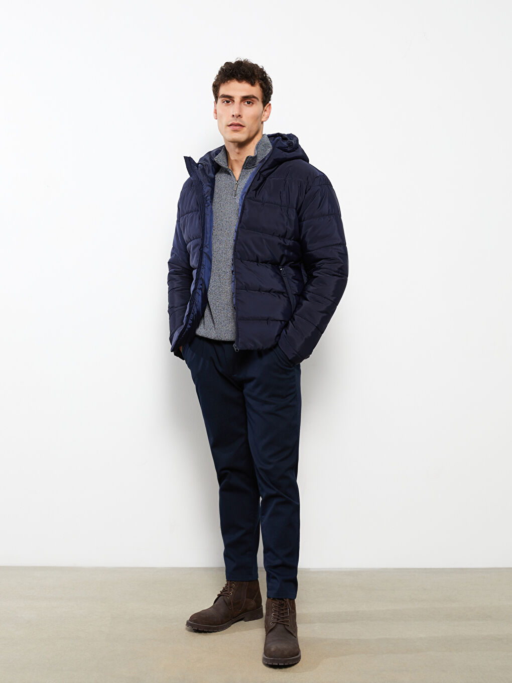 Standard Fit Hooded Men's Puffer Coat