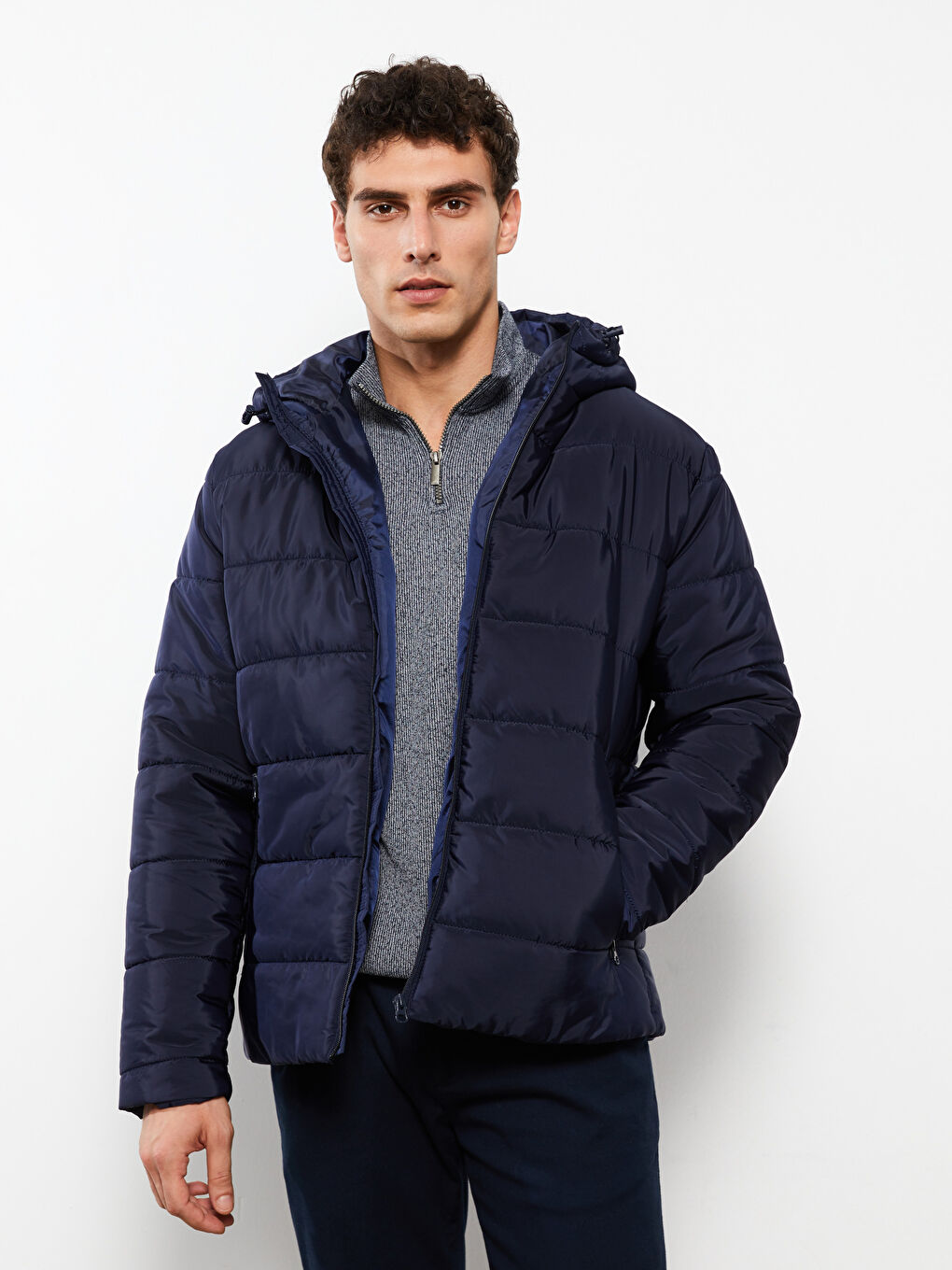 Standard Fit Hooded Men's Puffer Coat-1