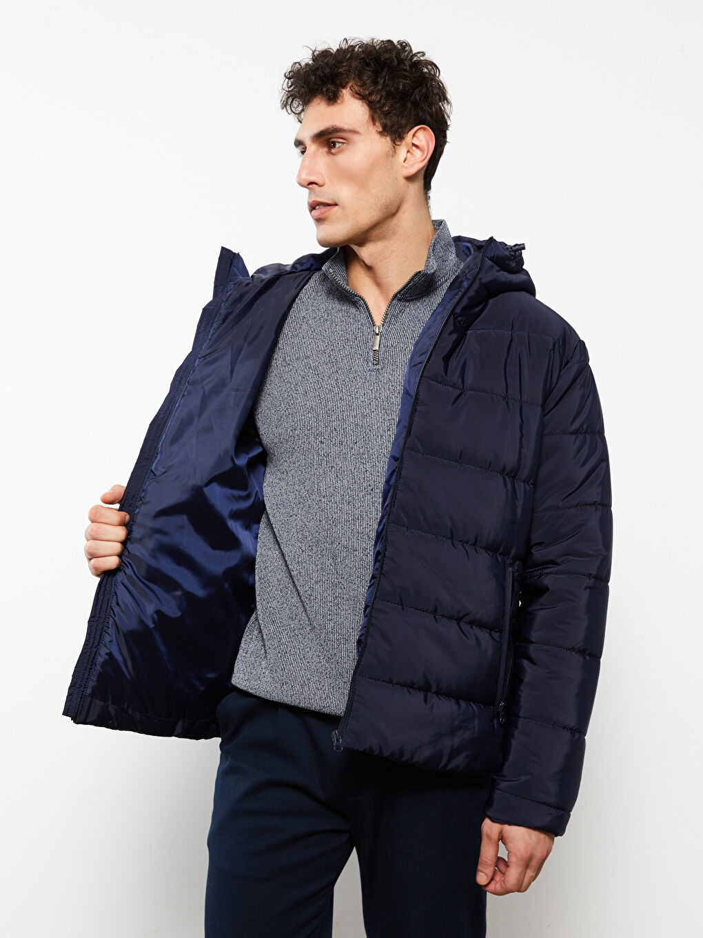 Standard Fit Hooded Men's Puffer Coat-2