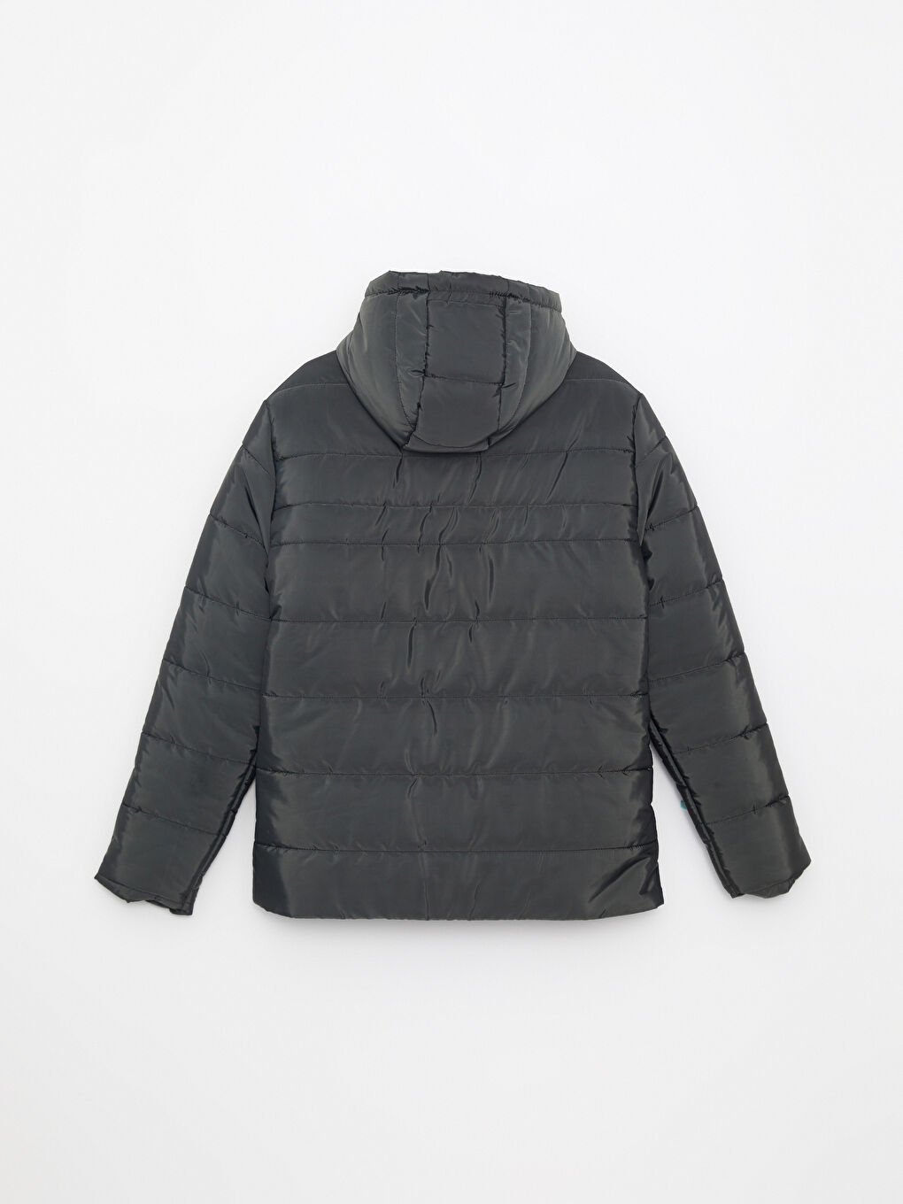 Haki Standart Kalıp Kapüşonlu Erkek Şişme Mont-7