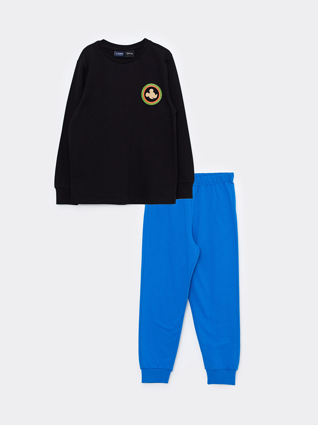 LCW Kids Bisiklet Yaka Mickey Mouse Baskılı Uzun Kollu Erkek Çocuk Pijama Takımı -W26510Z4-HFU