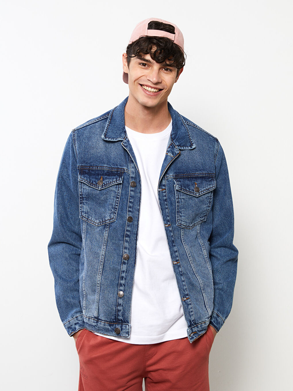 جاكيت جينز رجالي بقصة عادية-1