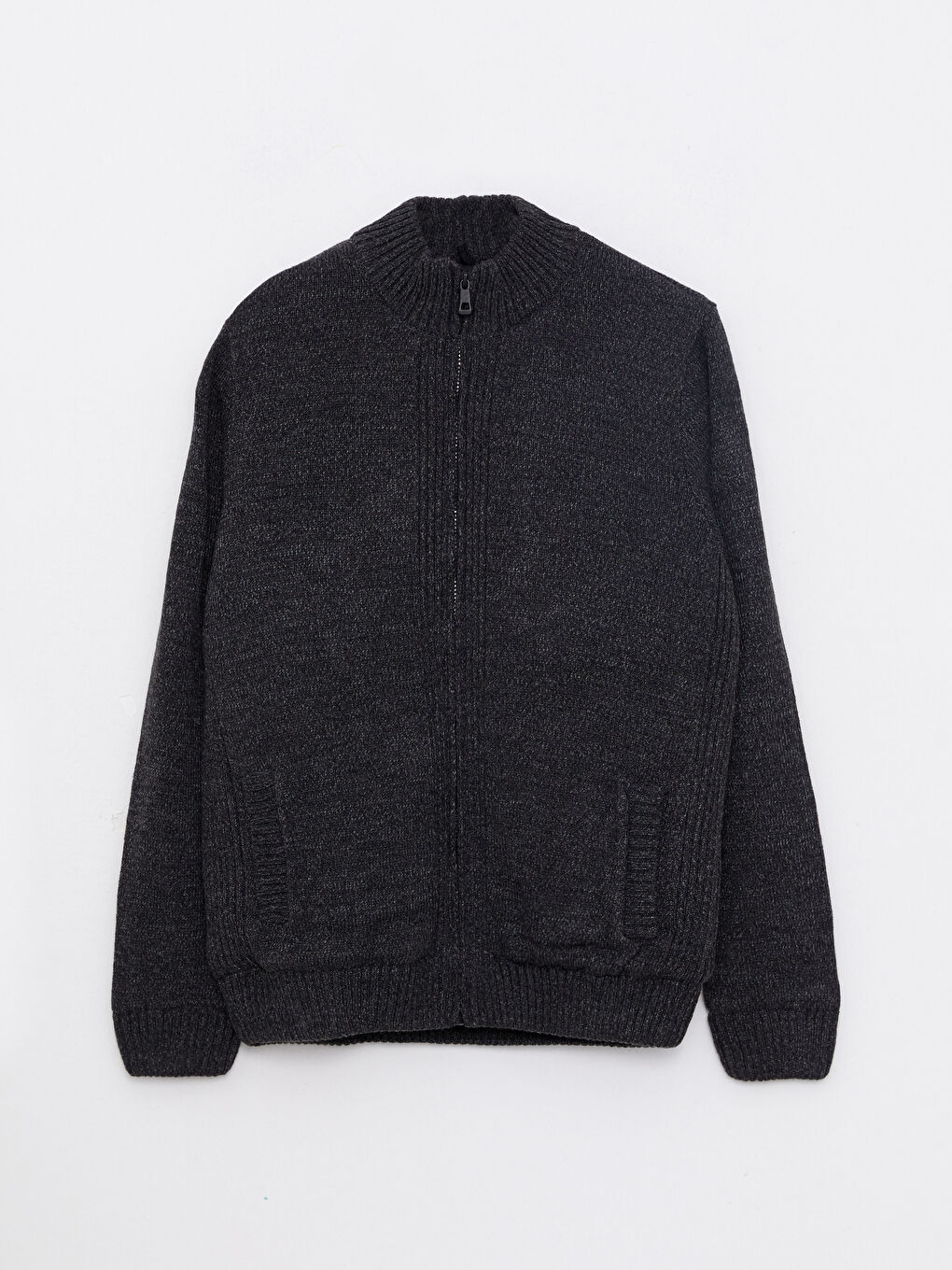 LCWAIKIKI Basic Standard Fit Turtle Neck Long Sleeve Men's Tricot Cardigan -W26516Z8-E95