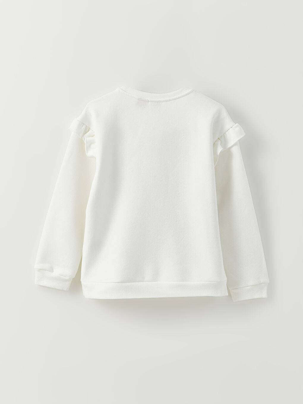 Ekru Bisiklet Yaka Minnie Mouse Baskılı Yılbaşı Temalı Uzun Kollu Kız Çocuk Sweatshirt-3