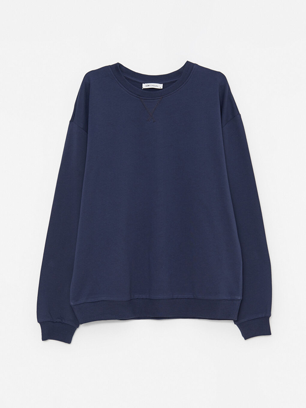 Crew Neck Plain Long Sleeve Women's Sweatshirt-5