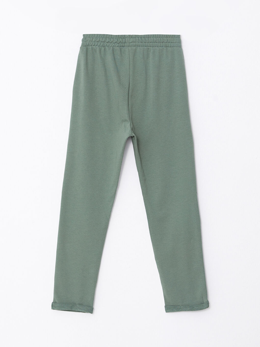 Yeşil Kadın Beli Lastikli Düz Eşofman Altı-6