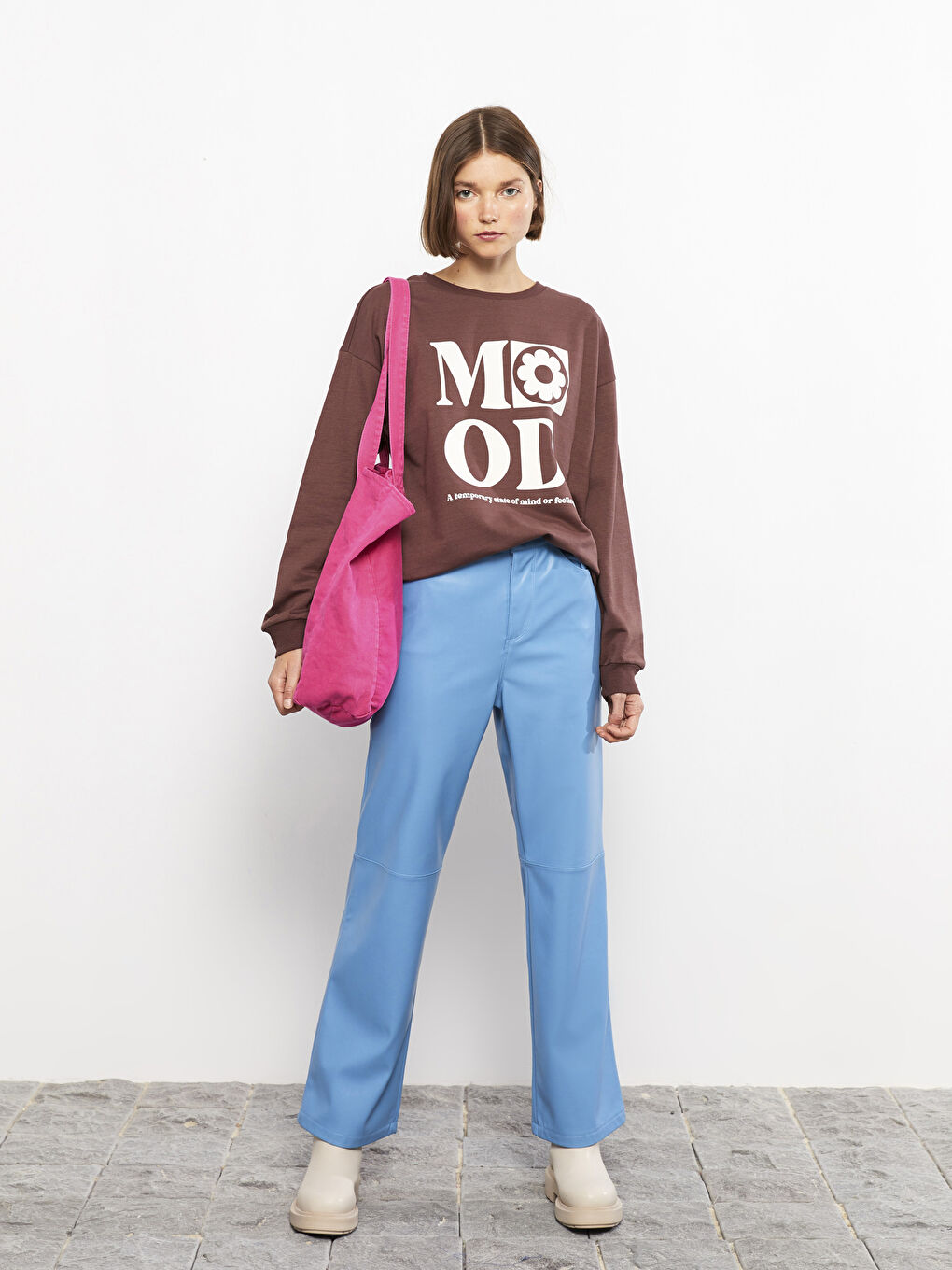 Crew Neck Printed Long Sleeve Women's Sweatshirt-2