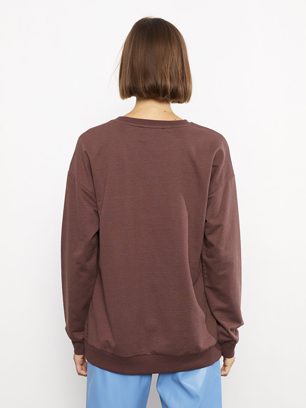 Crew Neck Printed Long Sleeve Women's Sweatshirt-4