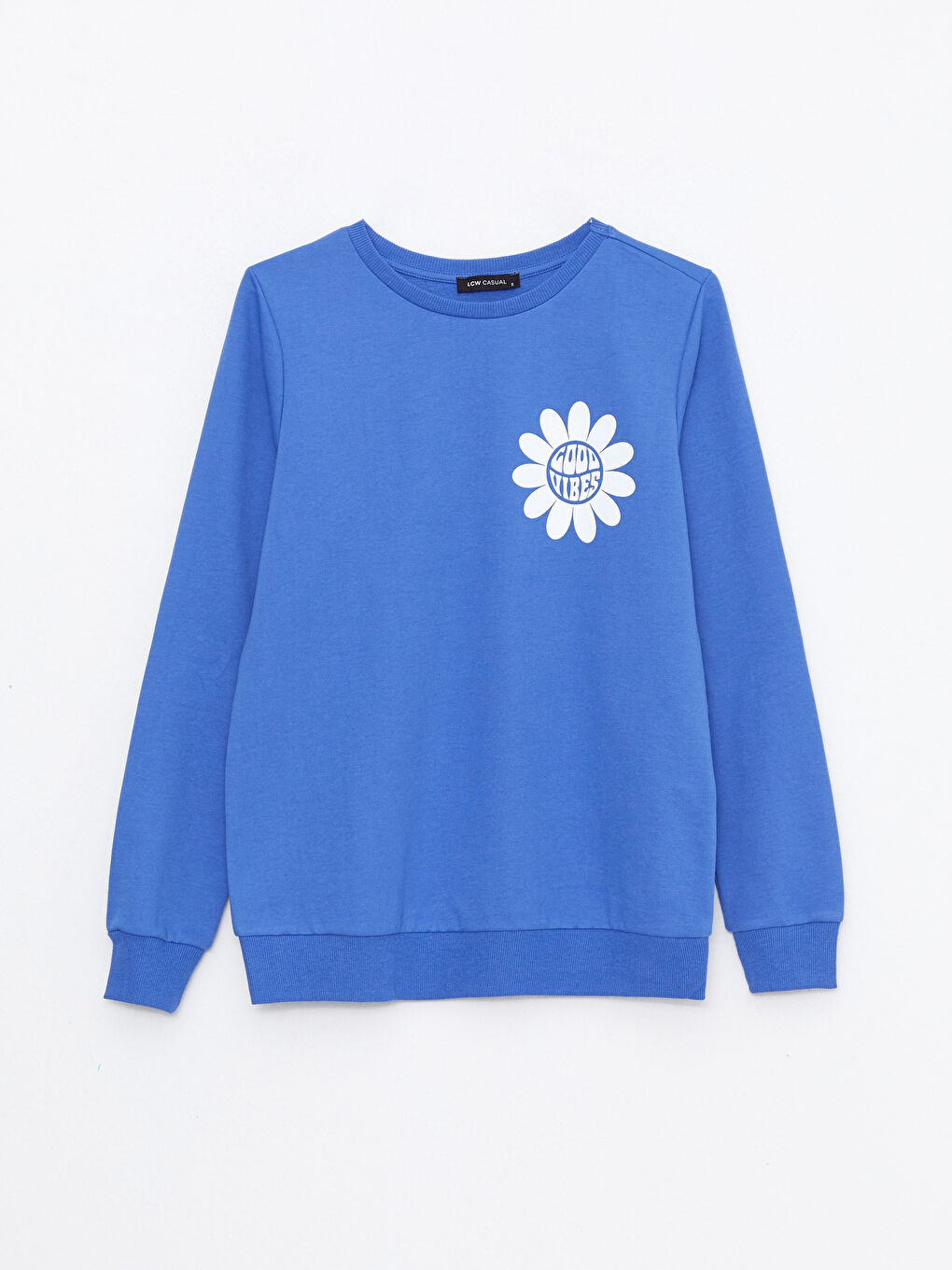 Mavi Bisiklet Yaka Baskılı Uzun Kollu Kadın Sweatshirt-5