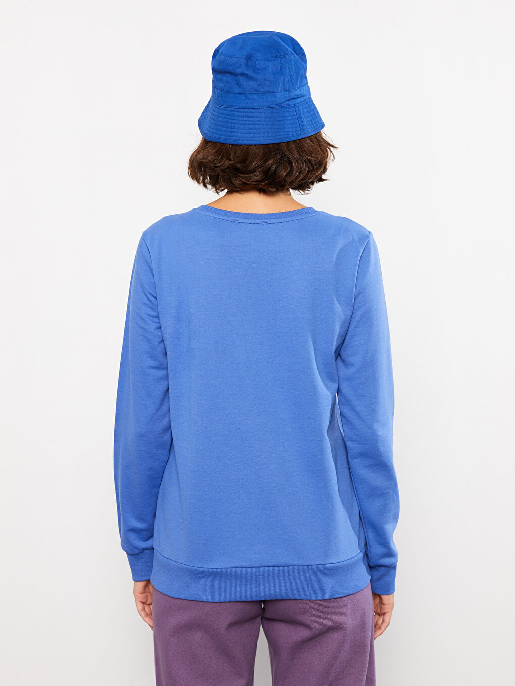 Mavi Bisiklet Yaka Baskılı Uzun Kollu Kadın Sweatshirt-4