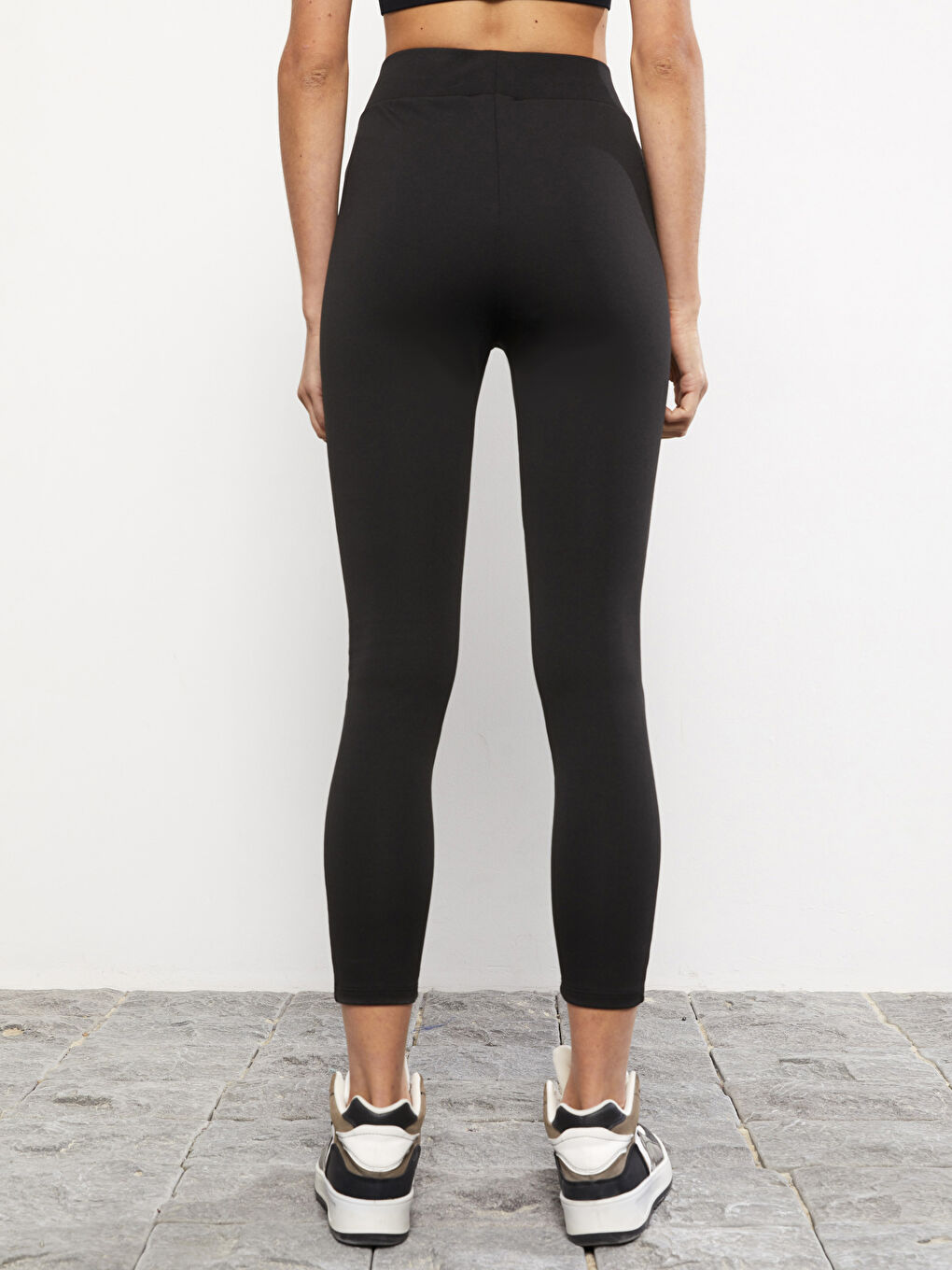 ليجن سادة بخصر مرن للسيدات-3