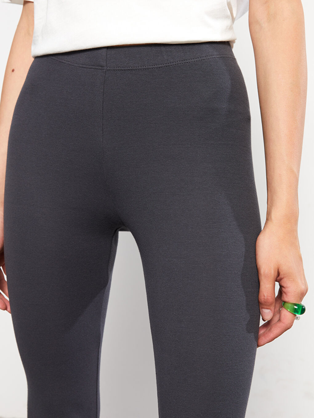 LCW Vision Damen Leggings mit Elastischem Bund und Schlichtem Design -W26581Z8-HEF