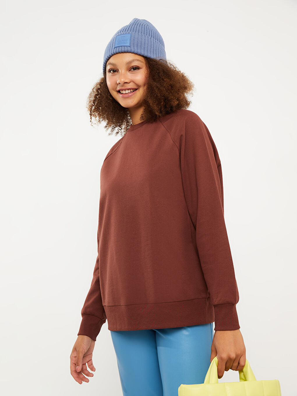 LCW Vision Crew Neck Plain Long Sleeve Women's Sweatshirt -W26585Z8-HFD