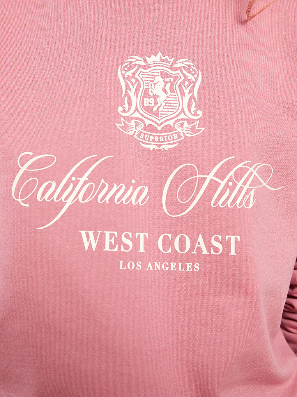 سويت شيرت نسائي مطبوع بفتحة رقبة مستديرة وكم طويل-3