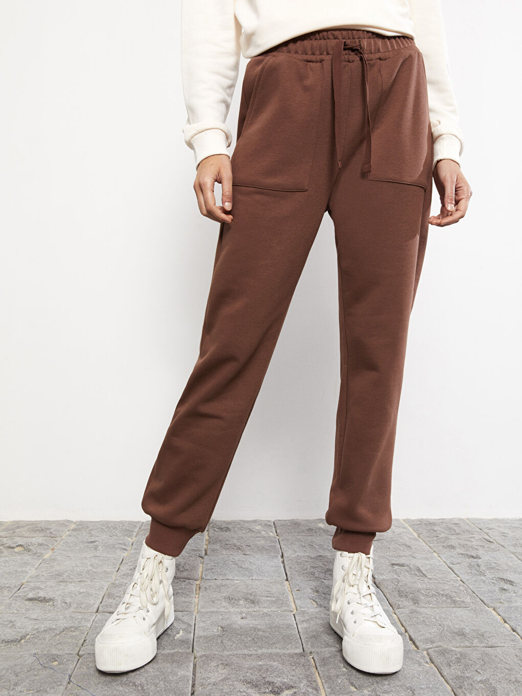 Elasticated Waist Women's Thick Jogger Sweatpants-1