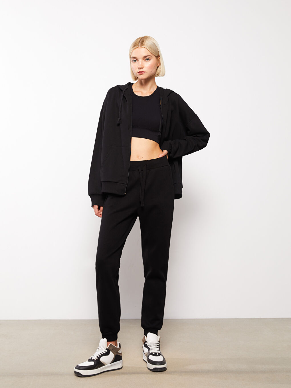 Elasticated Waist Women's Thick Jogger Sweatpants-1