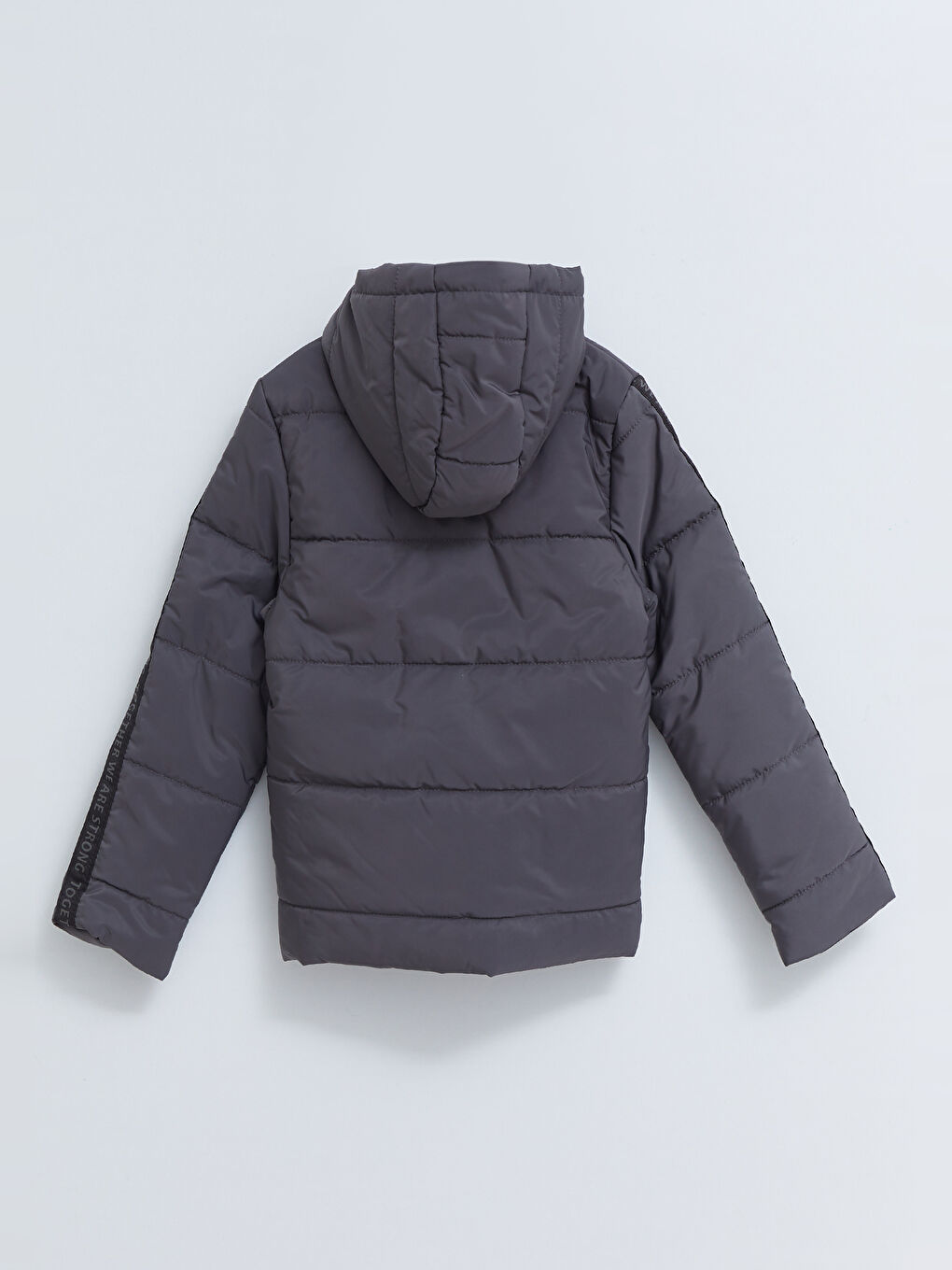 Antrasit Kapüşonlu Basic Erkek Çocuk Şişme Mont-1