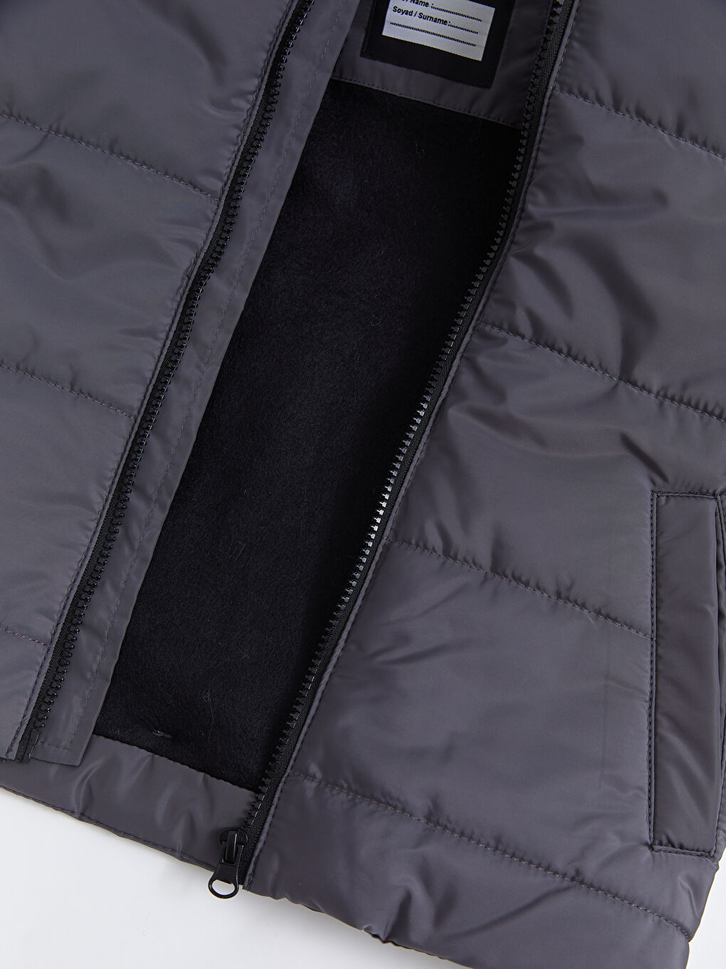 Antrasit Kapüşonlu Basic Erkek Çocuk Şişme Mont-2