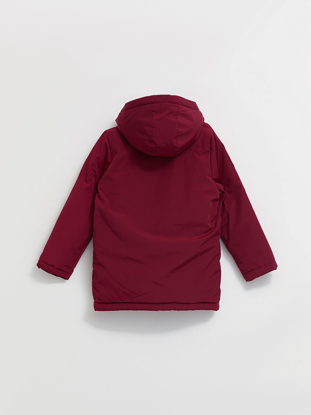 Bordo Kapüşonlu Basic Erkek Çocuk Mont-1