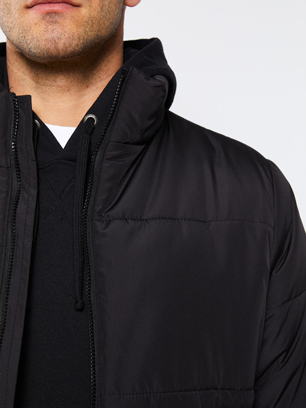 Standard Fit Funnel Neck Men's Puffer Coat-3