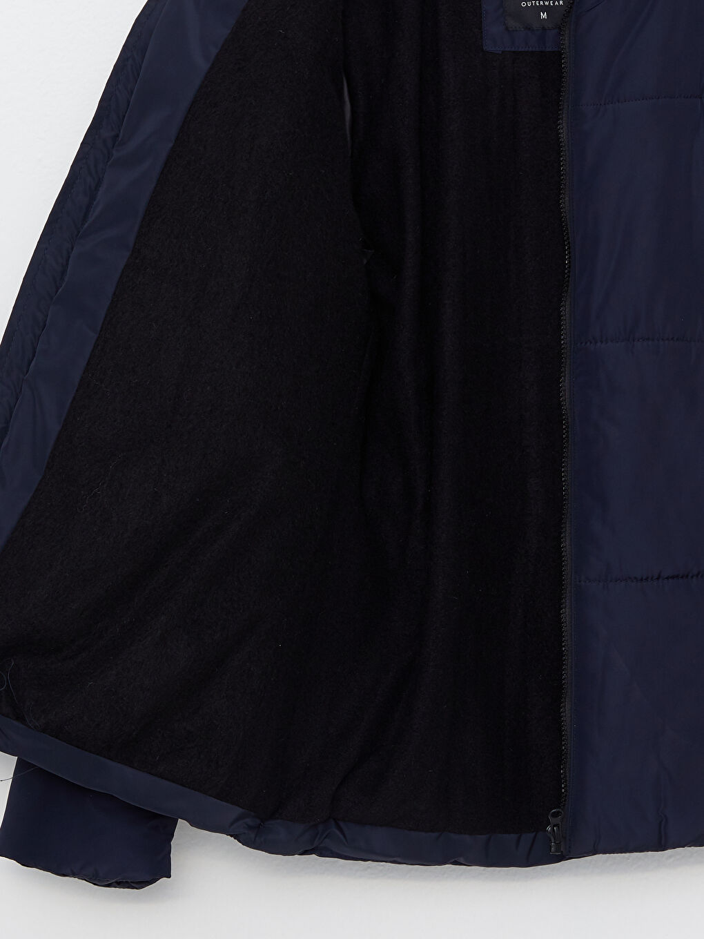 Lacivert Standart Kalıp Dik Yaka Erkek Şişme Mont-7