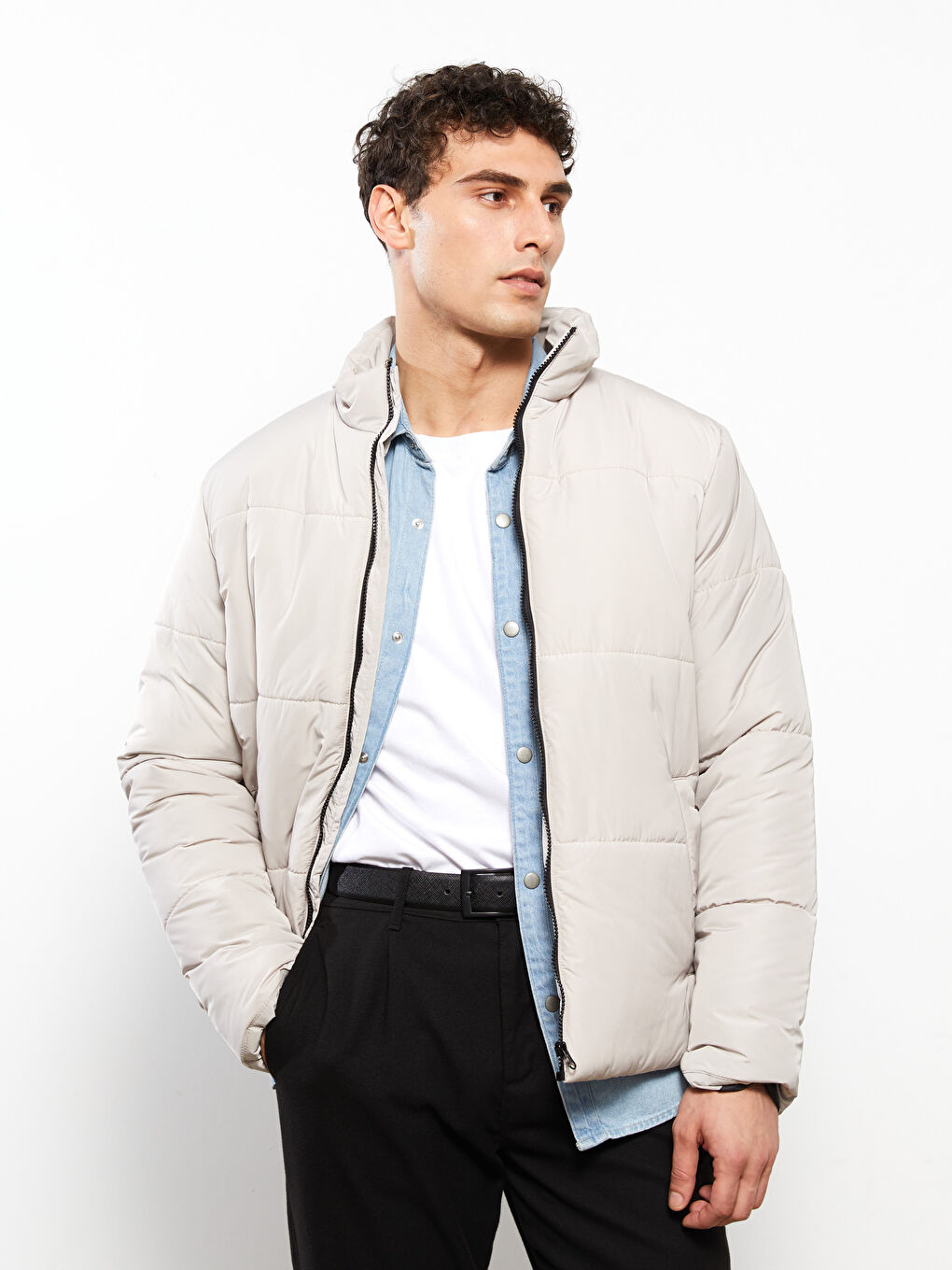 Standard Fit Funnel Neck Men's Puffer Coat