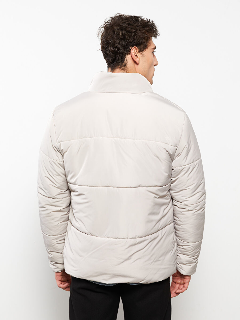 Standard Fit Funnel Neck Men's Puffer Coat-4