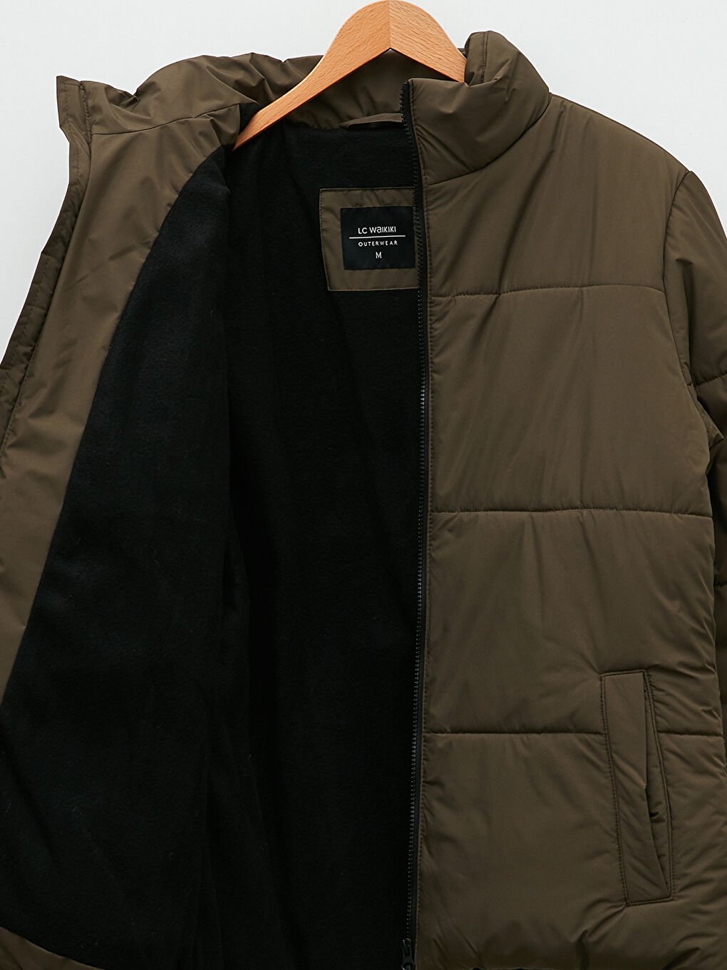 Standard Fit Trichterkragen Herren Steppmantel-7